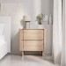 Light Wood Mid Century 2 Drawer Bedside Table  - Emile Sustainable Furniture