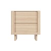 Light Wood Mid Century 2 Drawer Bedside Table  - Emile Sustainable Furniture