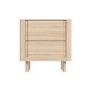 Light Wood Mid Century 2 Drawer Bedside Table  - Emile Sustainable Furniture