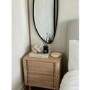 Light Wood Mid Century 2 Drawer Bedside Table - Emile Sustainable Furniture