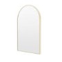 GRADE A1 - Arched Brass Backlit Heated Bathroom Mirror with Lights 500 x 800mm - Empire