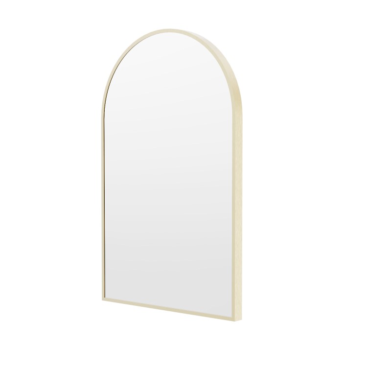 GRADE A1 - Arched Brass Backlit Heated Bathroom Mirror with Lights 500 x 800mm - Empire