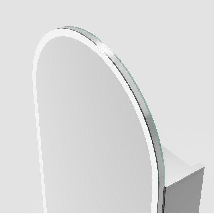 Single Door Chrome Bathroom Mirror Cabinet with Lights Demister & Shaver Socket 500 x 800mm - Empire
