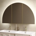 EMPIRECBB1200 Triple Door Brass Bathroom Mirror Cabinet with Lights Demister & Shaver Socket 1200 x 690mm - Empire
