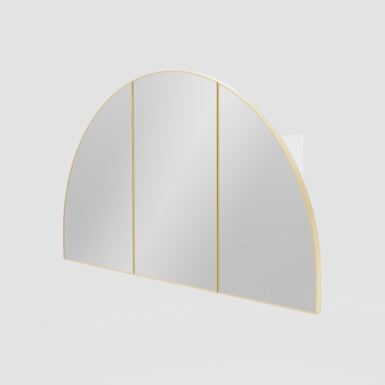 Triple Door Brass Bathroom Mirror Cabinet with Lights Demister & Shaver Socket 1200 x 690mm - Empire