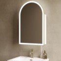 EMPIRECBB500 Single Door Brass Bathroom Mirror Cabinet with Lights Demister & Shaver Socket 500 x 800mm - Empire
