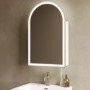 Single Door Brass Bathroom Mirror Cabinet with Lights Demister & Shaver Socket 500 x 800mm - Empire