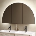 EMPIRECMB1200 Triple Door Black Bathroom Mirror Cabinet with Lights Demister & Shaver Socket 1200 x 690mm - Empire