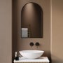 GRADE A1 - Arched Black Backlit Heated Bathroom Mirror with Lights 500 x 800mm - Empire