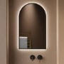 GRADE A1 - Arched Black Backlit Heated Bathroom Mirror with Lights 500 x 800mm - Empire