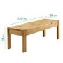 Large Solid Pine Dining Bench - Seats 2 - Emerson