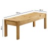 Solid Pine Dining Bench - Seats 2 - Emerson