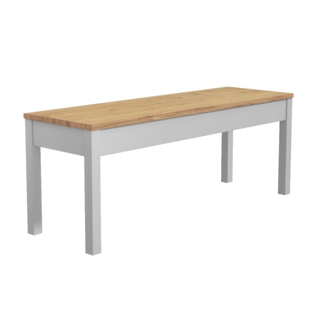 Emerson Wooden Dining Bench in Solid Pine & Grey - Seats 2