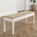 Large White & Solid Pine Dining Bench - Seats 2 - Emerson