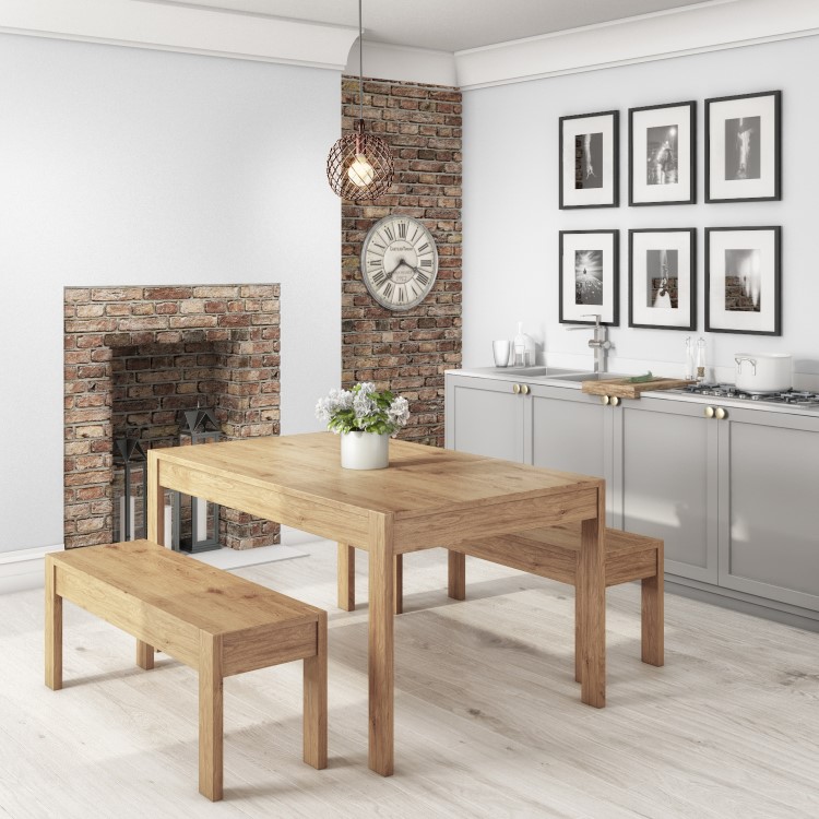 Large Solid Pine Dining Bench - Seats 2 - Emerson