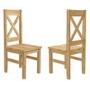 Set of 2 Solid Pine Cross Back Dining Chairs - Emerson