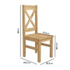 Set of 2 Solid Pine Cross Back Dining Chairs - Emerson