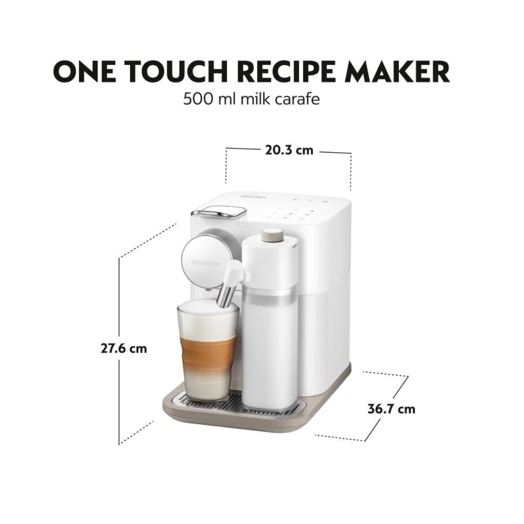 Delonghi Gran Latissima Fully Automatic Nespresso Coffee Machine with Milk Frother - White
