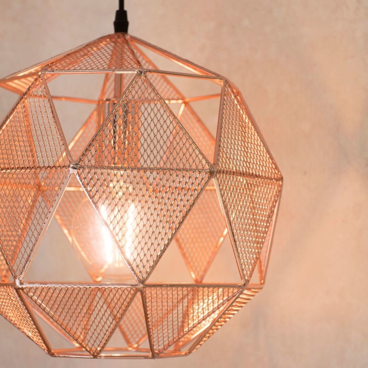 Rose Gold Geometric Pendant Light - Armour