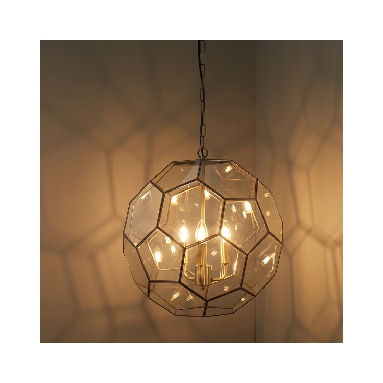 3 Light Geometric Gold Chandelier - Miele
