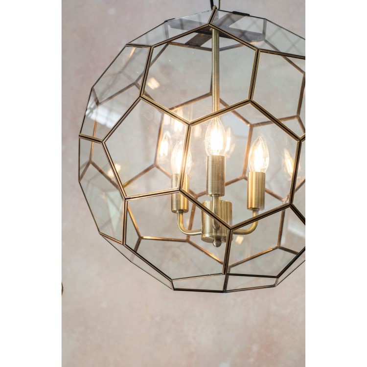 3 Light Geometric Gold Chandelier - Miele