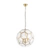 GRADE A1 - Gold Chandelier Light with 3 Bulbs &amp; Geometric Design - Miele