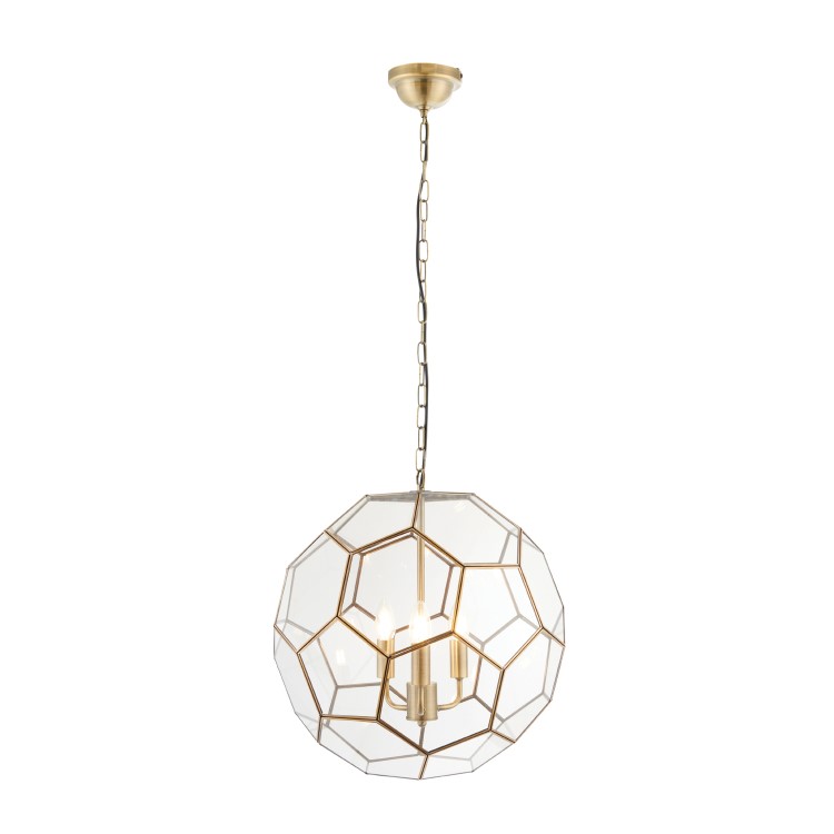 3 Light Geometric Gold Chandelier - Miele