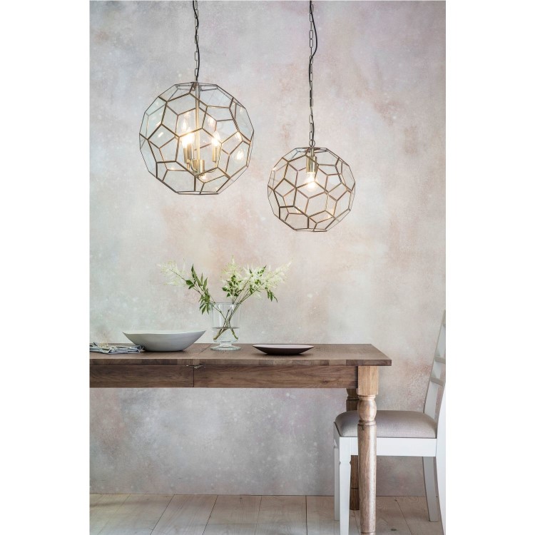 3 Light Geometric Gold Chandelier - Miele