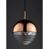 Ribbed Glass &amp; Rose Gold Ball Pendant Light - Paloma