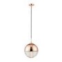 Ribbed Glass & Rose Gold Ball Pendant Light - Paloma