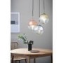Ribbed Glass & Rose Gold Ball Pendant Light - Paloma