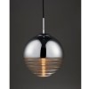 Ribbed Glass &amp; Chrome Ball Pendant Light - Paloma