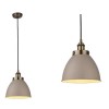 Pendant Light in Taupe &amp; Antique Brass - Franklin
