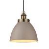 GRADE A1 - Pendant Light in Taupe &amp; Antique Brass - Franklin