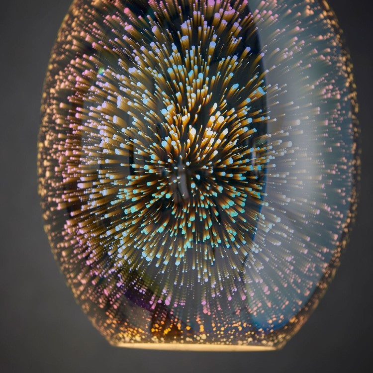 GRADE A1 - Pendant Light with Holographic Glass Design - Stellar