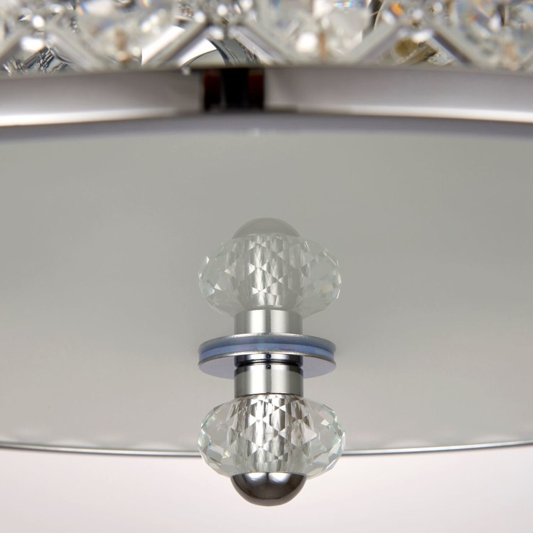 Semi Flush Light in Chrome with Clear Crystal Glass Finish - Hudson