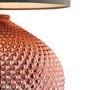 GRADE A1 - Box Opened Livia Rose Gold Glass Table Lamp with Grey Shade