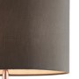 GRADE A1 - Box Opened Livia Rose Gold Glass Table Lamp with Grey Shade