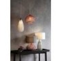 GRADE A1 - Box Opened Livia Rose Gold Glass Table Lamp with Grey Shade