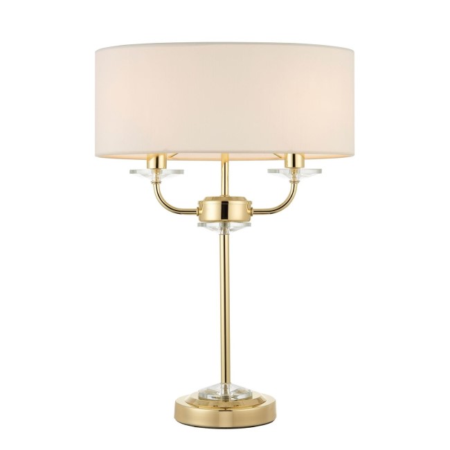 White & Brass Table Lamp - Nixon