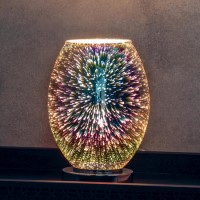 GRADE A1 - Touch Lamp with Holographic Glass & Chrome Plate Finish - Stellar