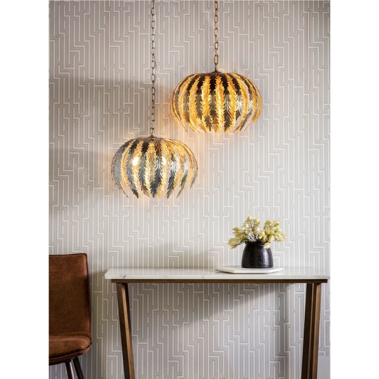 GRADE A1 - Box Opened Delphine Chrome Leaf Pendant Light