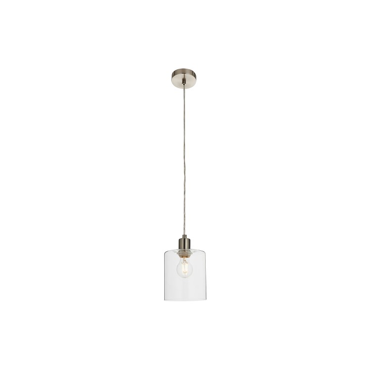 GRADE A1 - Box Opened Poole Glass Pendant Ceiling Light with Nickel Finish