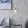 GRADE A1 - Box Opened Poole Glass Pendant Ceiling Light with Nickel Finish