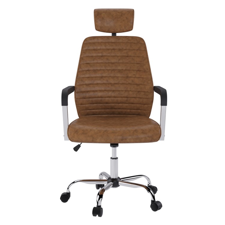 Ergonomic Brown Faux Leather Office Chair - Emmanuel