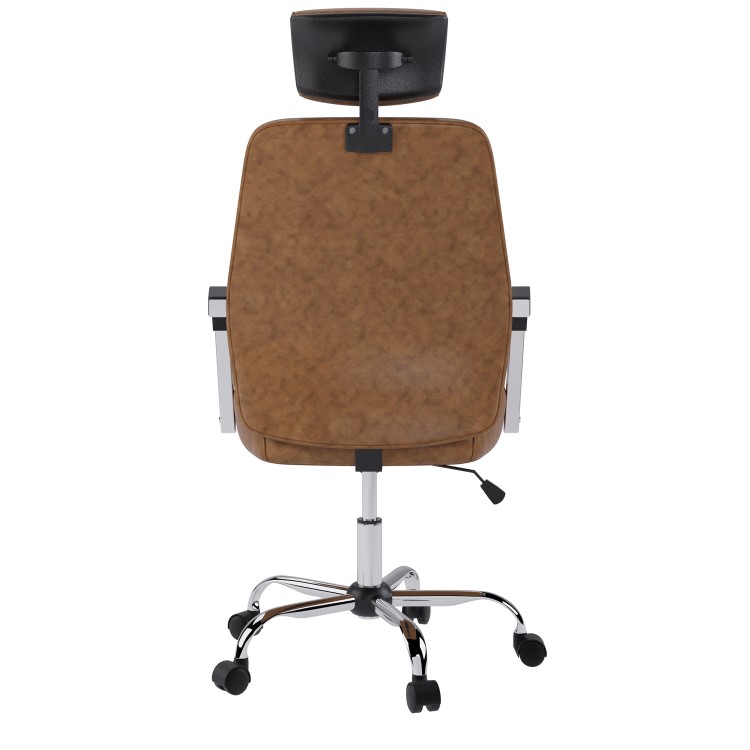 Ergonomic Brown Faux Leather Office Chair - Emmanuel