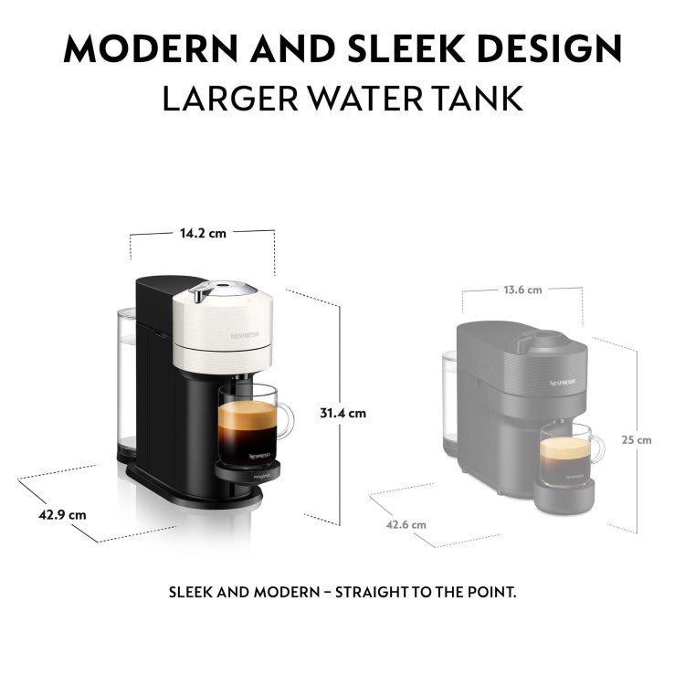 Nespresso by Delonghi Vertuo Next Pod Coffee Machine ENV120.WAE - White