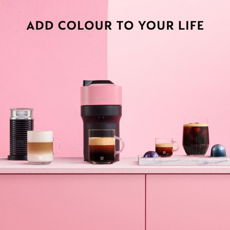 Nespresso by Delonghi Vertuo Pop Pod Coffee Machine ENV90.P - Pink
