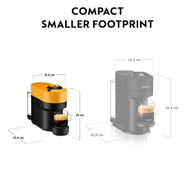 Nespresso by Delonghi Vertuo Pop Pod Coffee Machine ENV90.Y - Yellow