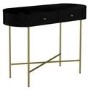 Enzo Groove Detail 2 Drawer Dressing Table in Black and Gold - Art Deco Style